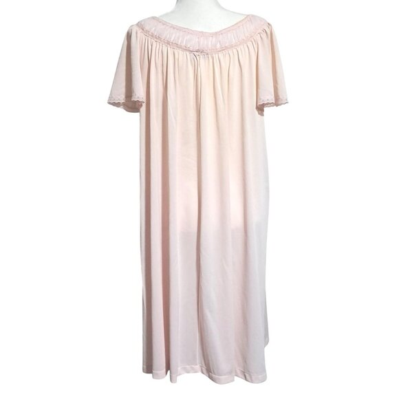 Vintage Vanity Fair Pink Nightgown Medium Made In USA Womans Sheer Nylon Short-S - Picture 3 of 11